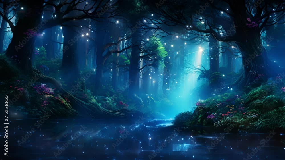 Poster mesmerize your eyes with the ethereal glow of a mystical forest, where rays of sunlight filter throu