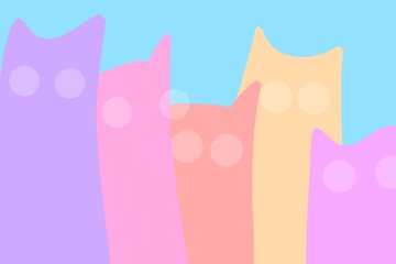 Abstract colorful cat background.
