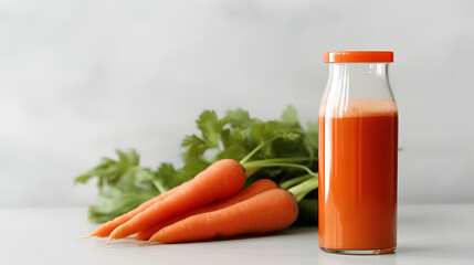 Freshly squeezed vitamin-rich organic carrot juice. 