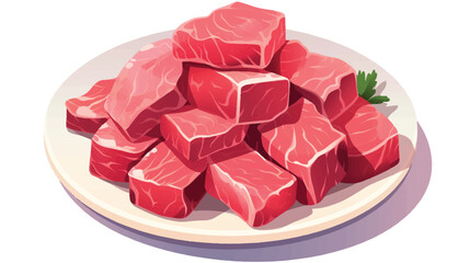Obraz na płótnie Canvas Meat beef cubes illustration vector
