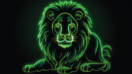 Neon sign of animal illustration vector
