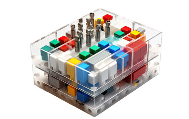 Creative Electronic Building Sets on Transparent background