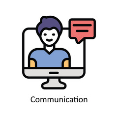 Communication vector Filled outline icon style illustration. EPS 10 File