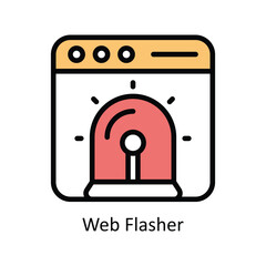 Web Flasher vector Filled outline icon style illustration. EPS 10 File