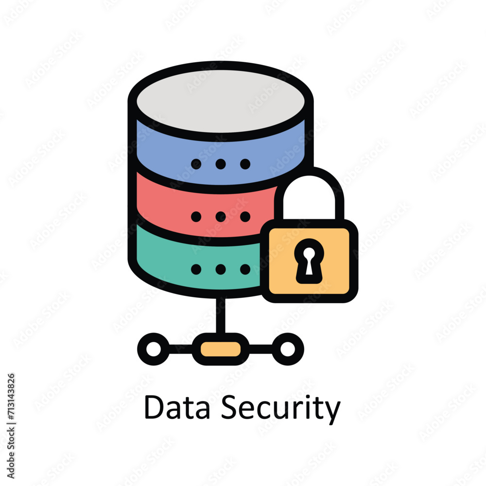 Poster data security vector filled outline icon style illustration. eps 10 file