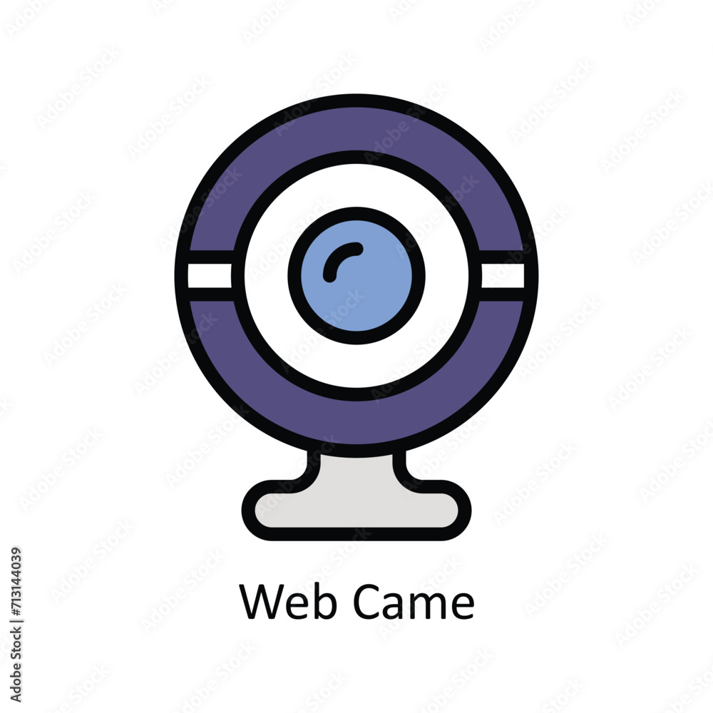 Poster web came vector filled outline icon style illustration. eps 10 file