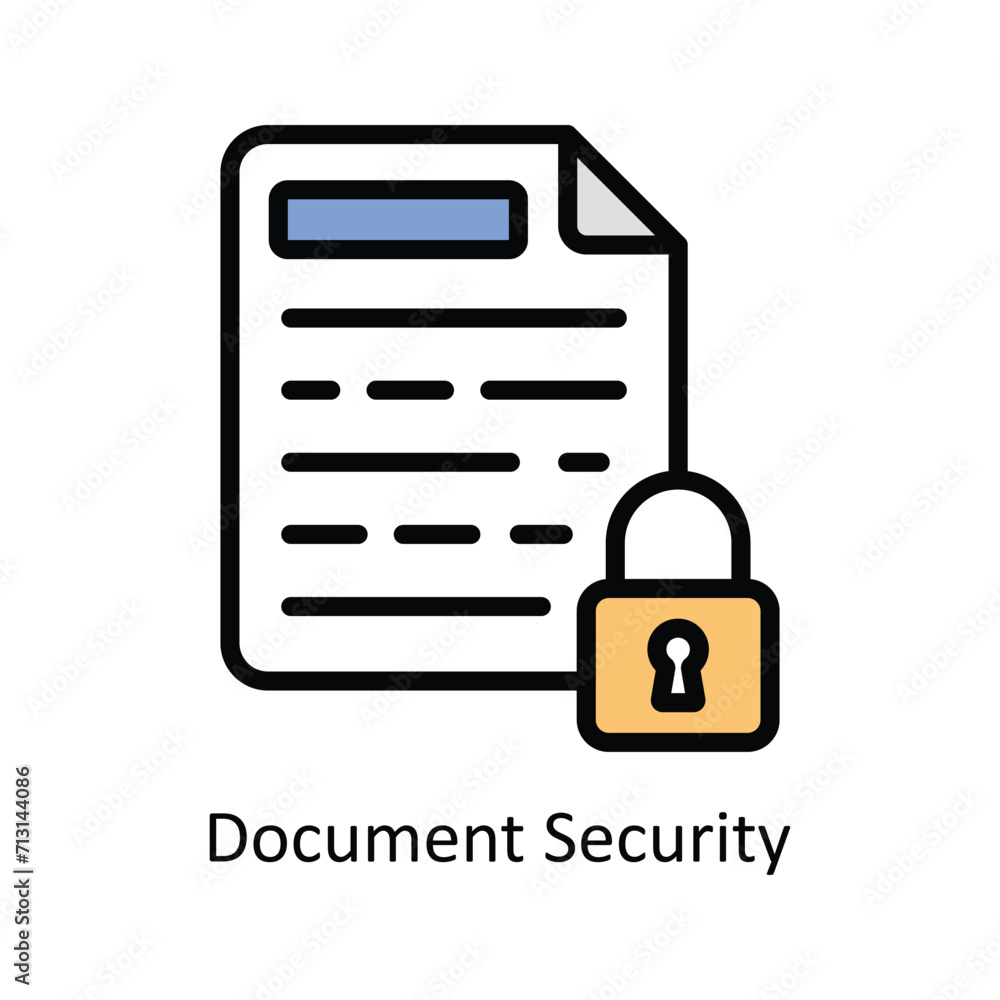 Poster document security vector filled outline icon style illustration. eps 10 file