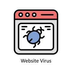 Website Virus vector Filled outline icon style illustration. EPS 10 File