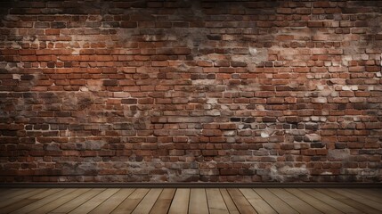 Red brick wall background. Texture of old dark brown and red brick wall.