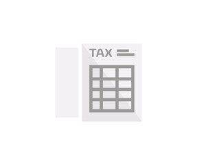 Tax form, contribution icon. Pay the bills, invoices, payrolls. Statement, paying the tax rate. Taxation, taxes burden. Business and tax concept vector design and illustration.

