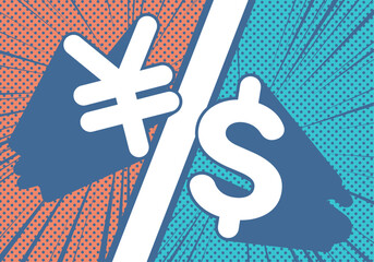 円とドルの背景素材