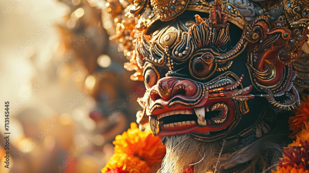 Poster a close-up view of a person wearing a mask. this image can be used to depict themes of anonymity, pr
