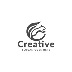 Silhouette of a Squirrel, Creative Logo Design