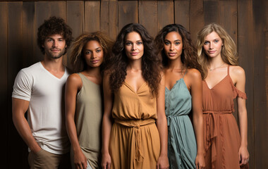 A group of beautiful multi racial people - obrazy, fototapety, plakaty