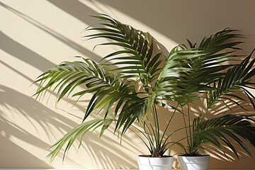 Fototapeta premium Palm leaves on a white background