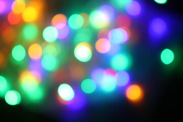 Abstract colorful background, Garland bokeh lights