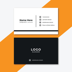 Simple modern business card with black and white color 