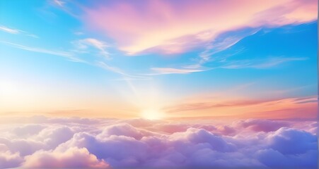 Obraz premium Heavenly sky Sunset clouds abstractHeavenly sky Sunset clouds abstract