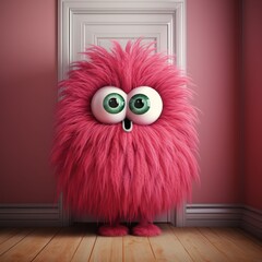 Fototapeta premium a funny monster pink 