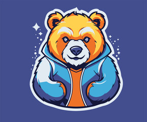 Grizzly bear mascot logo, polar bear head face silhouette logo design icon. bear Mascot logo Design, bear Head design for Logo, Gorilla head mascot icon design, Animal mascot icon Silhouette graphic