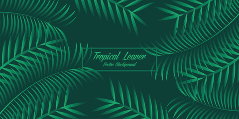 Green tropical leaves background - obrazy, fototapety, plakaty