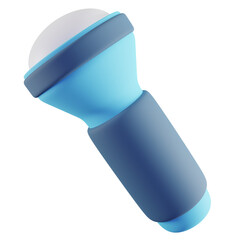 3D Illustration of Blue Flashlight