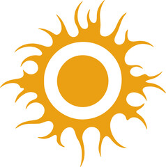 Sun silhouette icon illustration. Sun sign design element.