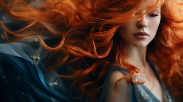 Beautiful woman with multi-colored hair banner