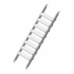 Isometric scaffolding ladder or staircase. Vector illustration, icon and symbol for construction or industrial work platform facility.