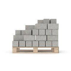 Concrete Bricks On Wooden Pallet PNG