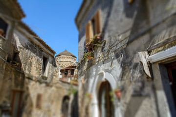 Small ancient town of Caserta Vecchia, detail of the ancient houses - 713153068