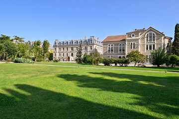 University campus on a clear day   