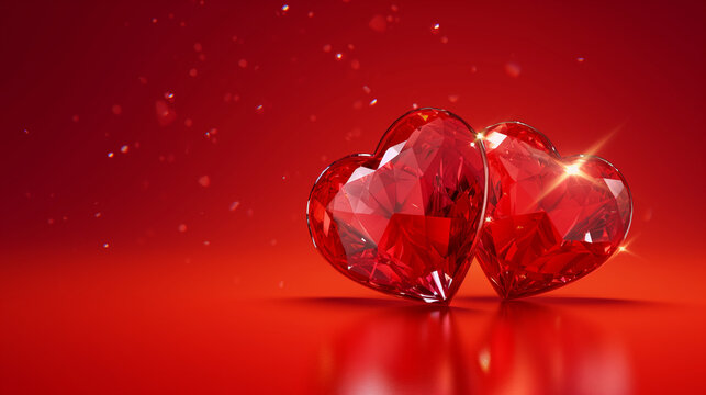 heart on red background