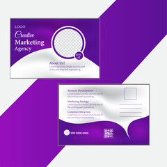 Creative post card design, modern post card design, business post card design.