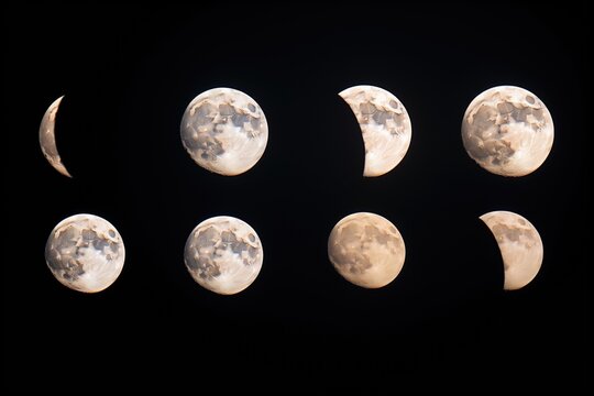 multiple phases of the moon in one image