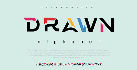 Drawn Modern alphabet letter logo design - obrazy, fototapety, plakaty