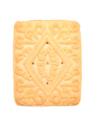 Custard cream biscuit isolated on a white background