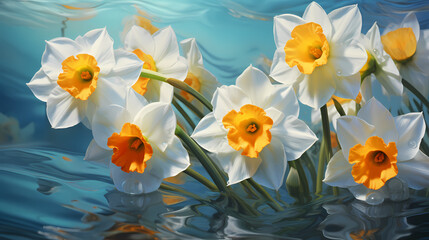 Obraz na płótnie Canvas daffodils in water