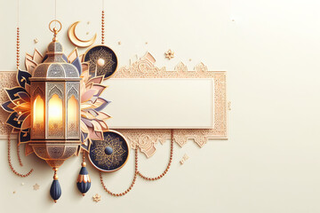 ramadan kareem islamic greeting card background illustration