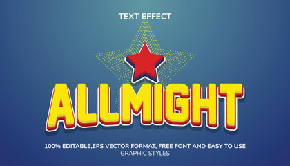 Allmight 3d Style Editable Text Effect Eps Format