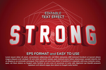 Fototapeta na wymiar Strong Red 3d Style Editable Text Effect Eps Format