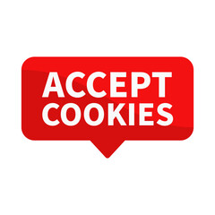 Accept Cookies Red Rectangle Shape For Sign Information Website Security
