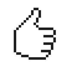Web Mauszeiger Hand "Daumen hoch" Pixel Style Vektor Symbol