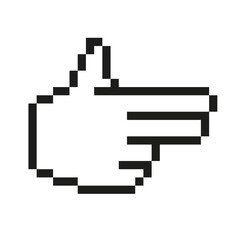 Web Mauszeiger Hand "Pistole" Pixel Style Vektor Symbol