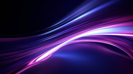 Neon violet,purple lines on black background. design for background, banner and wallpaper. Generated AI