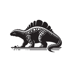 Shadows of the Past: Dinosaur Silhouette - Monster Reptile Vector Set Displaying the Intriguing and Mysterious Shadows Cast by Dinosaurs
