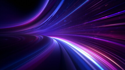 Neon violet,purple lines on black background. design for background, banner and wallpaper. Generated AI - obrazy, fototapety, plakaty