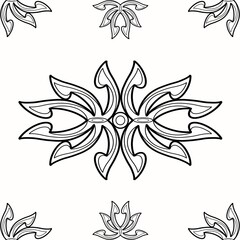 Fototapeta premium Beautiful black colored line drawing, Symbol design , Logo pattern, are used to create background images, pretty multi-colored painted together.