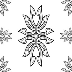 Obraz premium Beautiful black colored line drawing, Symbol design , Logo pattern, are used to create background images, pretty multi-colored painted together.