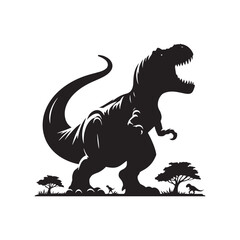 Primeval Symphony: Dinosaur Silhouette - Monster Reptile Vector Series Creating a Symphonic Visual Tribute to the Primeval Epoch
